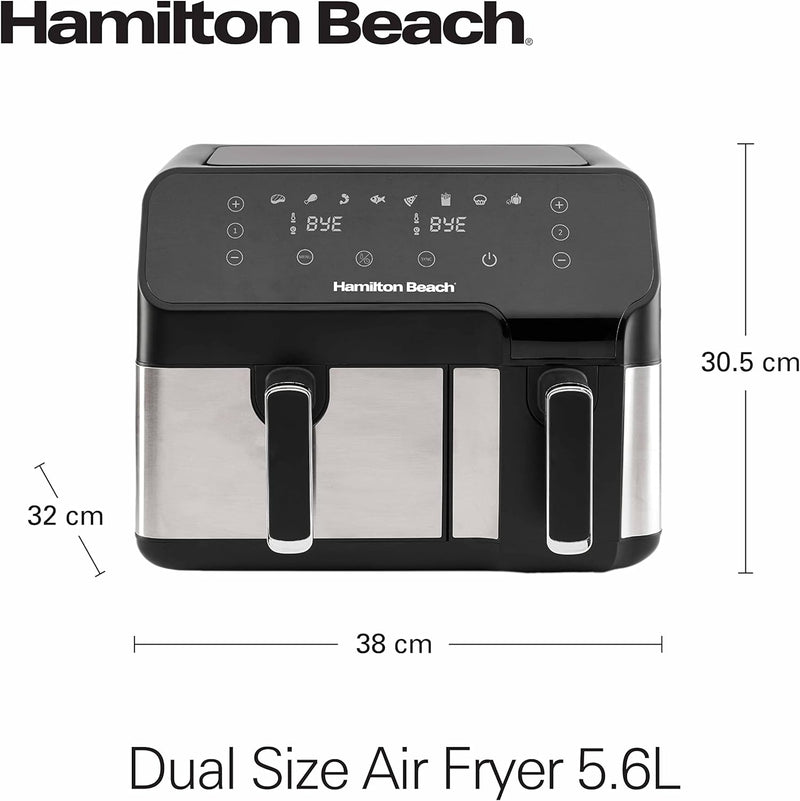 8.5L Digital Air Fryer - Dual Size,  Independently Controlled Air Fryers 8.5L Digital Air Fryer - Dual Size,  Independently Controlled 8.5L Digital Air Fryer - Dual Size,  Independently Controlled Hamilton Beach