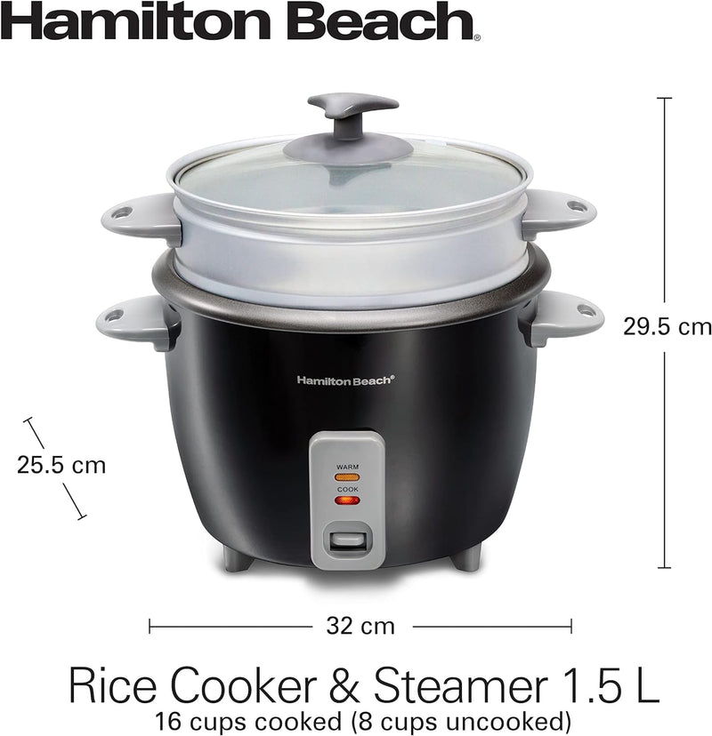 Rice Cooker & Food Steamer (16 cups Capacity) Rice Cookers Rice Cooker & Food Steamer (16 cups Capacity) Rice Cooker & Food Steamer (16 cups Capacity) Hamilton Beach