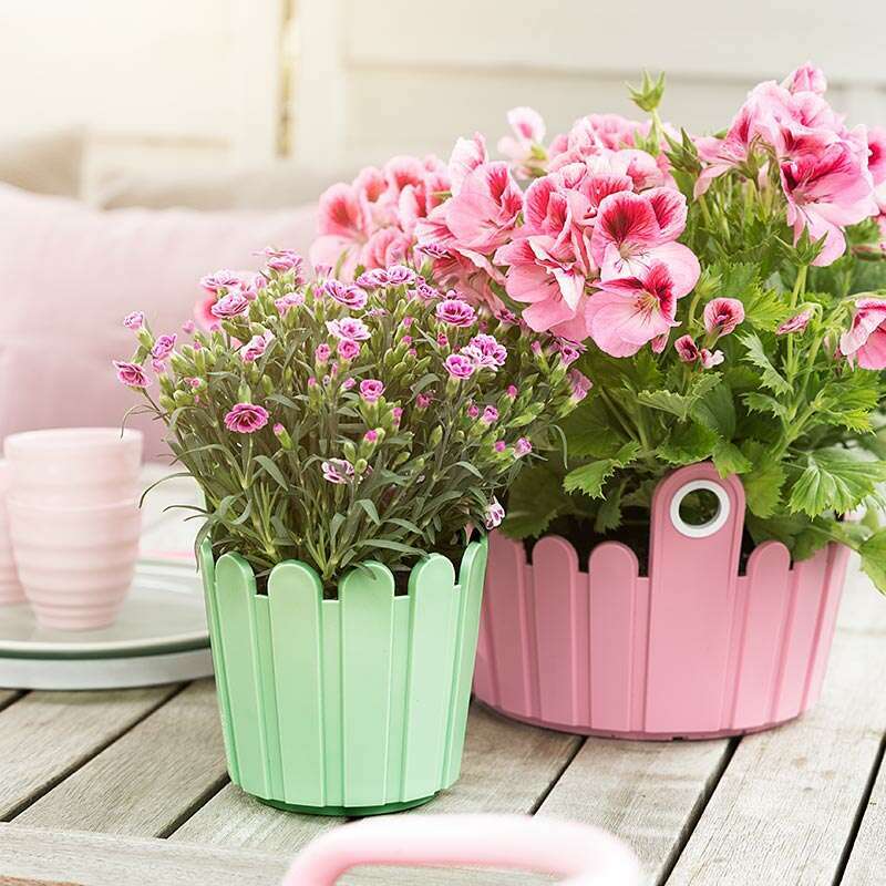 emsa landhaus blumenkasten rot LANDHAUS Round Planter