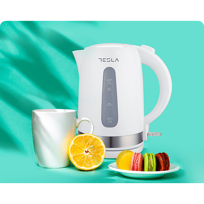 1.7L White Kettle - 1850W-2200W Electric Kettles 1.7L White Kettle - 1850W-2200W 1.7L White Kettle - 1850W-2200W Tesla