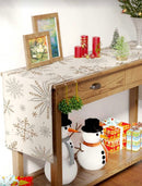 Silver & Gold Snowflake Linen Table Runner (33x183cm) Christmas decoration Silver & Gold Snowflake Linen Table Runner (33x183cm) Silver & Gold Snowflake Linen Table Runner (33x183cm) Dream G Store