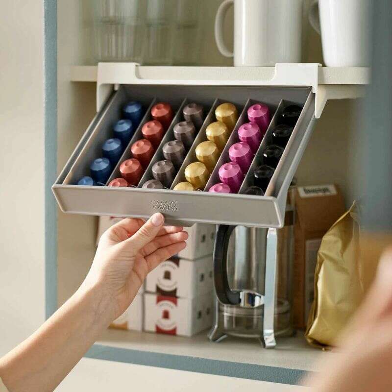 CupboardStore™ Grey Under-shelf Coffee Pod Drawer Kitchen Organizers CupboardStore™ Grey Under-shelf Coffee Pod Drawer CupboardStore™ Grey Under-shelf Coffee Pod Drawer Joseph Joseph