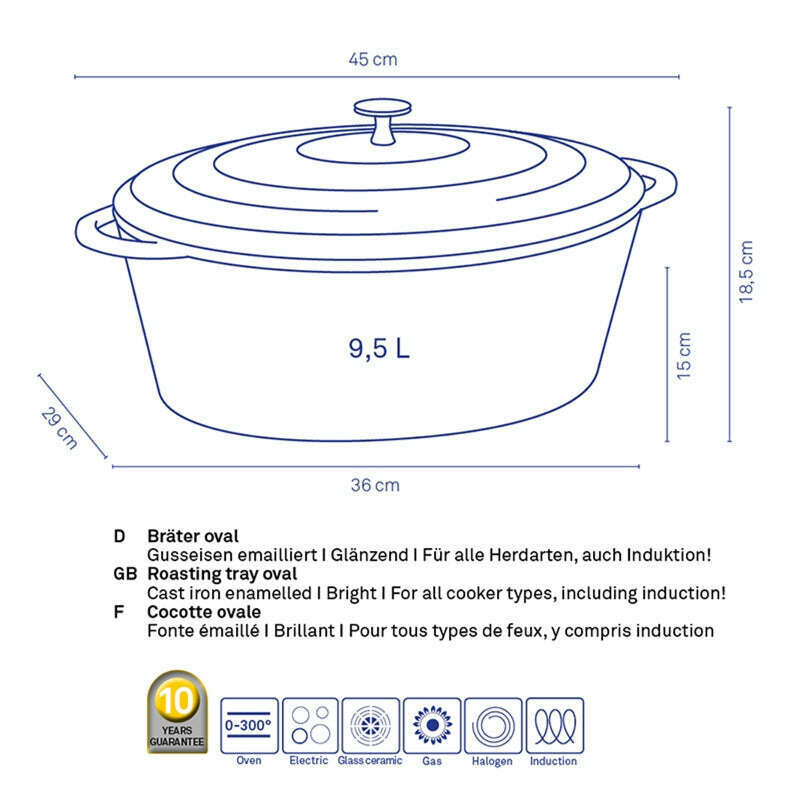 Red Roasting tray Calido 9.3L Dutch Ovens Red Roasting tray Calido 9.3L Red Roasting tray Calido 9.3L Kela