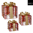 Present champagne set of 3  - l25xw25xh28cm Christmas Decoration Present champagne set of 3  - l25xw25xh28cm Present champagne set of 3  - l25xw25xh28cm Edelmann