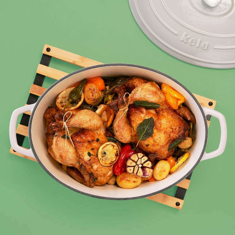 Grey Roasting Tray Oval Calido - 9.3L Dutch Ovens Grey Roasting Tray Oval Calido - 9.3L Grey Roasting Tray Oval Calido - 9.3L Kela