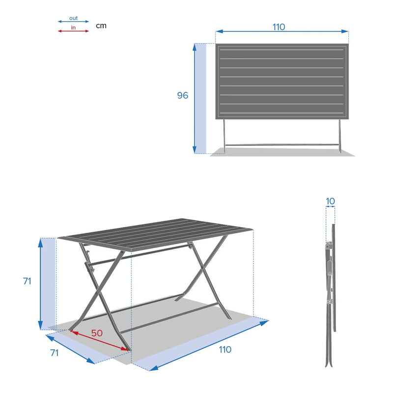 JJA Atmosphera Aluminuem Foldable Azua Table 4P Graphite Tables JJA Atmosphera Aluminuem Foldable Azua Table 4P Graphite JJA Atmosphera Aluminuem Foldable Azua Table 4P Graphite SECRET DE GOURMET