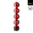 Bauble unbreakable red 5 pieces Christmas Decoration Bauble unbreakable red 5 pieces Bauble unbreakable red 5 pieces Edelmann