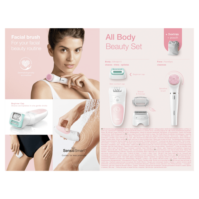 Wet & Dry Epilator & 3 extras incl. FaceSpa  Wet & Dry Epilator & 3 extras incl. FaceSpa Wet & Dry Epilator & 3 extras incl. FaceSpa Braun