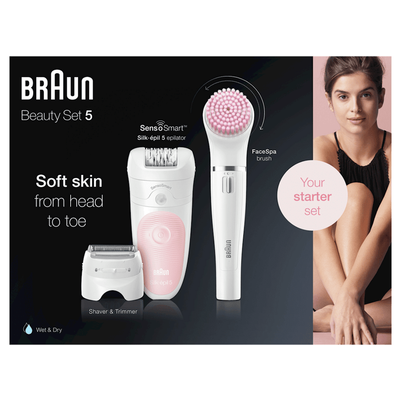 Wet & Dry Epilator & 3 extras incl. FaceSpa  Wet & Dry Epilator & 3 extras incl. FaceSpa Wet & Dry Epilator & 3 extras incl. FaceSpa Braun