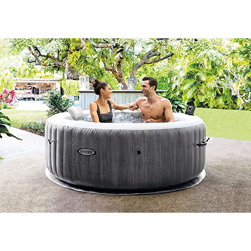 Purespa Bubble Greywood Deluxe 196*71Cm Round 4Pers
