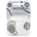 The German Outlet, Twistshake, 2x Baby's Dummy Grey & White, 2x Baby's Dummy Grey & White