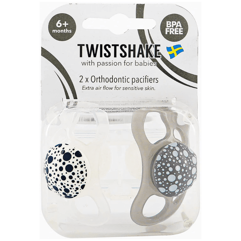 2x Baby's Dummy Grey & White Teethers & Soothers 2x Baby's Dummy Grey & White 2x Baby's Dummy Grey & White Twistshake