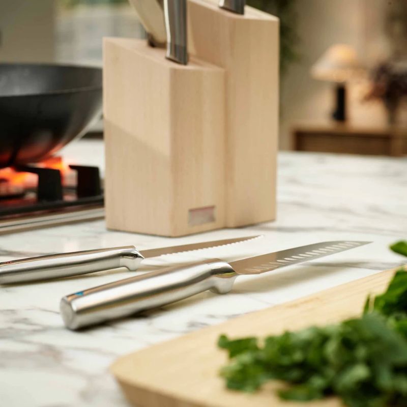 Elevate™ Fusion 5-piece Knife & Scissor Set with Beechwood Block Kitchen Knives Elevate™ Fusion 5-piece Knife & Scissor Set with Beechwood Block Elevate™ Fusion 5-piece Knife & Scissor Set with Beechwood Block Joseph Joseph