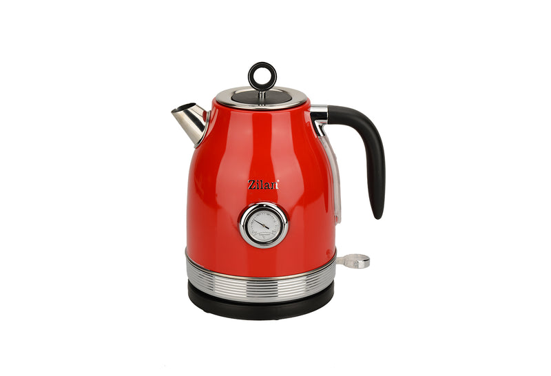 Electric Cordless Retro Kettle Red 1.7L Water Kettle Electric Cordless Retro Kettle Red 1.7L Electric Cordless Retro Kettle Red 1.7L Zilan