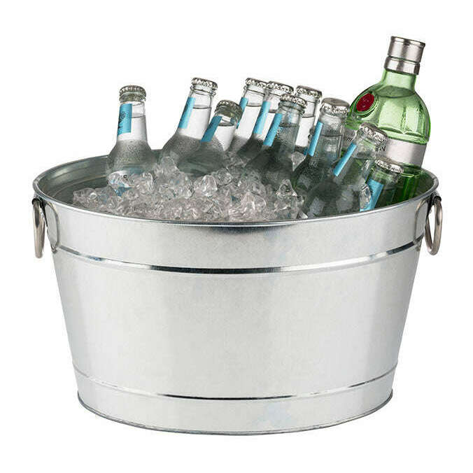 Beverage Tub "TIN" Galvanised Metal With Plastic Insert 11 L The Chefs Warehouse By MG Beverage Tub "TIN" Galvanised Metal With Plastic Insert 11 L Beverage Tub "TIN" Galvanised Metal With Plastic Insert 11 L The Chefs Warehouse By MG