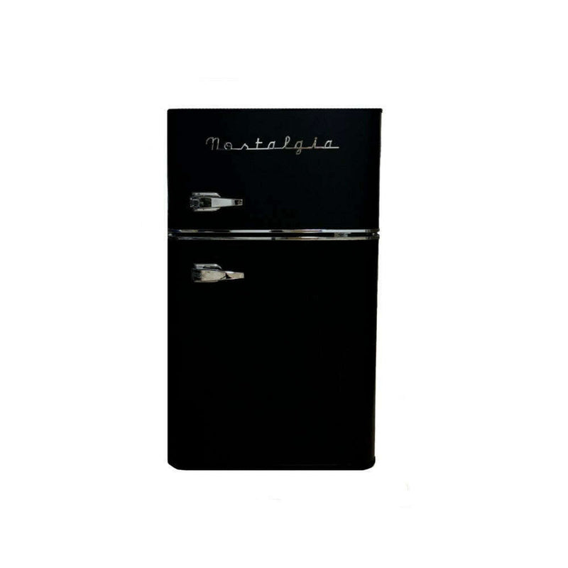 Two Door Retro Mini Fridge-Freezer, Black Wine Cooler Two Door Retro Mini Fridge-Freezer, Black Two Door Retro Mini Fridge-Freezer, Black Nostalgia