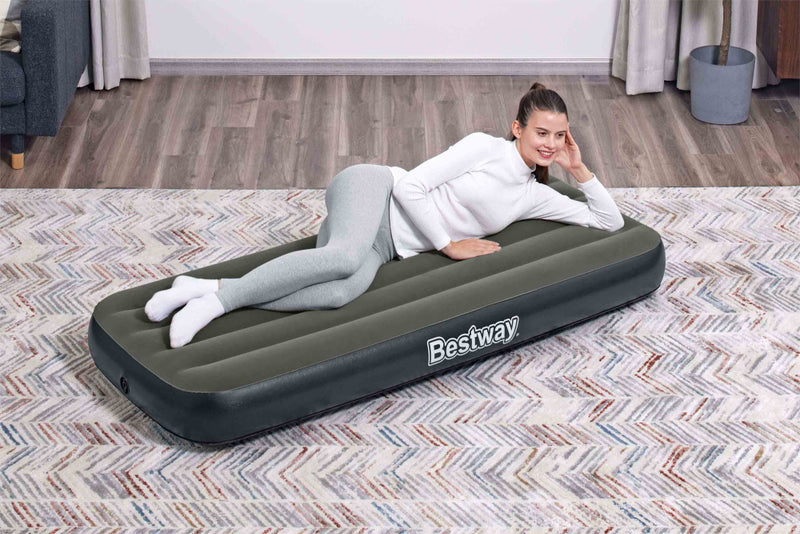 Airbed Tritech Gray Flocked Single Air Bed Airbed Tritech Gray Flocked Single Airbed Tritech Gray Flocked Single Bestway