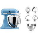 The German Outlet, KitchenAid, 4.8L Artisan Stand Mixer, Velvet Blue + Pouring Shield & Extra Bowl