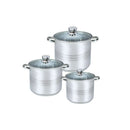 Stainless Steel 6 Pcs Set -  Glass LID Induction cookware Stainless Steel 6 Pcs Set -  Glass LID Induction Stainless Steel 6 Pcs Set -  Glass LID Induction Zilan
