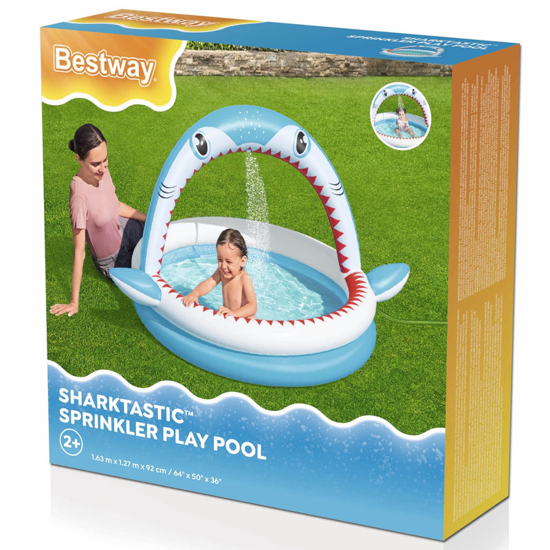 Sharktastic Sprinkler Play Pool 163x127x92cm Kids Inflatables Sharktastic Sprinkler Play Pool 163x127x92cm Sharktastic Sprinkler Play Pool 163x127x92cm Bestway