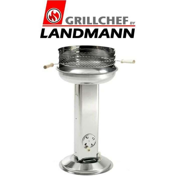 Stainless Steel Pedestal BBQ (Round) Outdoor Barbque Stainless Steel Pedestal BBQ (Round) Stainless Steel Pedestal BBQ (Round) Landmann