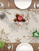 Silver & Gold Snowflake Linen Table Runner (33x183cm) Christmas decoration Silver & Gold Snowflake Linen Table Runner (33x183cm) Silver & Gold Snowflake Linen Table Runner (33x183cm) Dream G Store