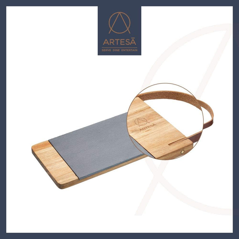 Artes' Acacia Wood and Slate Serving Board Serving Platters Artes' Acacia Wood and Slate Serving Board Artes' Acacia Wood and Slate Serving Board KitchenCraft