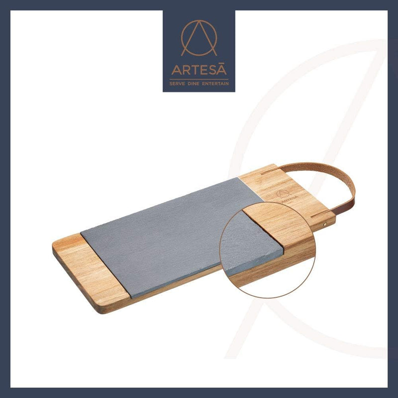 Artes' Acacia Wood and Slate Serving Board Serving Platters Artes' Acacia Wood and Slate Serving Board Artes' Acacia Wood and Slate Serving Board KitchenCraft