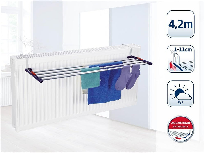 Hanging Dryer Quartett 42 Extendable Aluminium dr Hanging Dryer Quartett 42 Extendable Aluminium Hanging Dryer Quartett 42 Extendable Aluminium LEIFHEIT