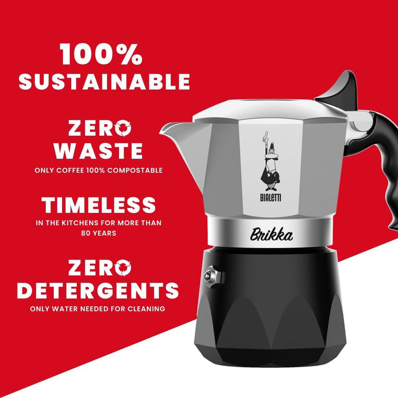 Brikka 2 Cups, Black Aluminum Coffee Makers Brikka 2 Cups, Black Aluminum Brikka 2 Cups, Black Aluminum Bialetti