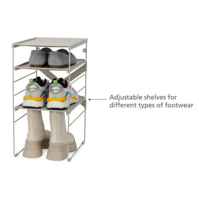 Level Plus Adjustable Triple Shoe Rack in Ecru Home decor Level Plus Adjustable Triple Shoe Rack in Ecru Level Plus Adjustable Triple Shoe Rack in Ecru Joseph Joseph