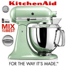 The German Outlet, KitchenAid, 4.8L Artisan Stand Mixer Pistachio + Pouring Shield & Extra Bowl