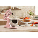 The German Outlet, KitchenAid, 4.8L Artisan Stand Mixer,  Silk Pink + Poring Shield & Extra Bowl
