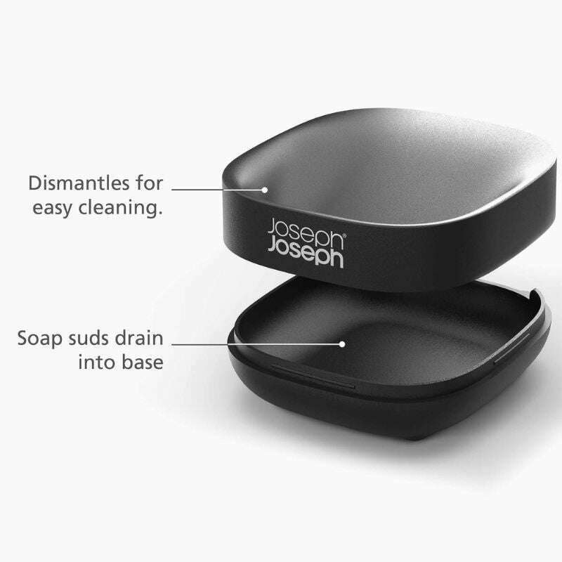 Slim™ Compact Matt Black Soap Dish Bathroom Accessories Slim™ Compact Matt Black Soap Dish Slim™ Compact Matt Black Soap Dish Joseph Joseph