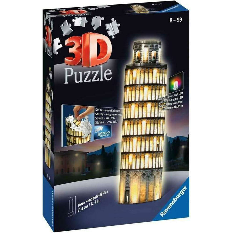 216 Pieces 3D Puzzle, Pisa Night Glows in the Dark puzzle Kids 216 Pieces 3D Puzzle, Pisa Night Glows in the Dark 216 Pieces 3D Puzzle, Pisa Night Glows in the Dark Ravensburger