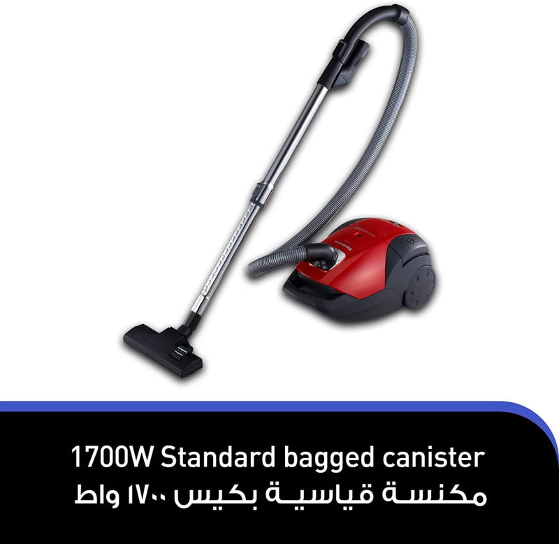 Panasonic 1700W Bagless Canister Vacuum Cleaner Red Vacuum Cleaner Panasonic 1700W Bagless Canister Vacuum Cleaner Red Panasonic 1700W Bagless Canister Vacuum Cleaner Red Panasonic