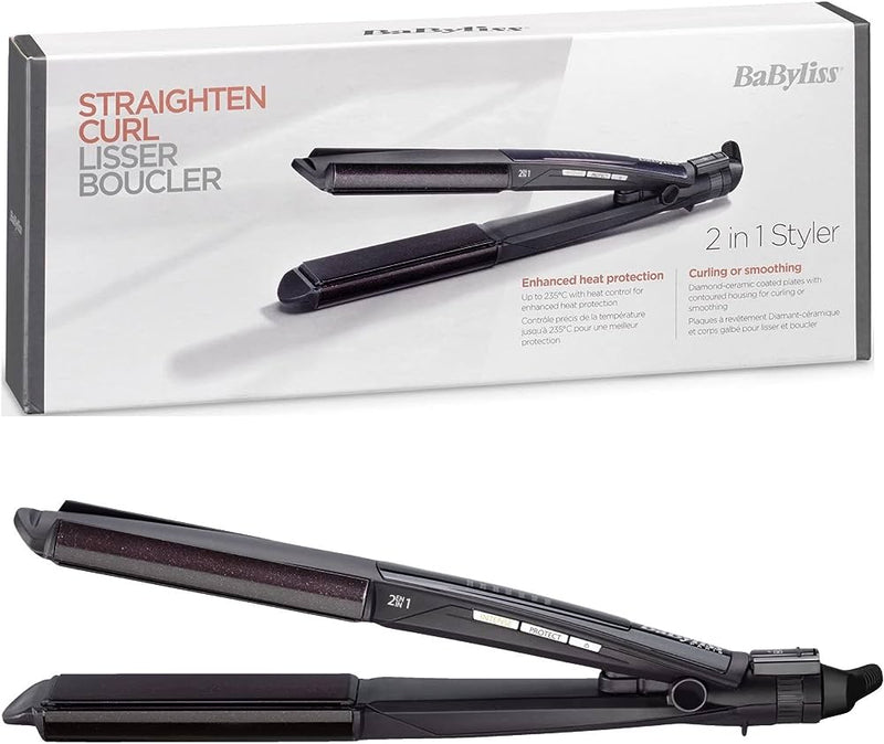 2 In 1 Curler & Straightener Hair Styler Hair Straighteners 2 In 1 Curler & Straightener Hair Styler 2 In 1 Curler & Straightener Hair Styler BabyLiss