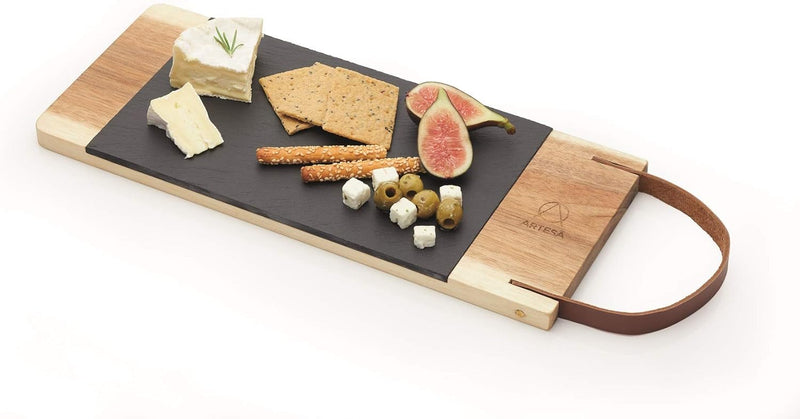 Artes' Acacia Wood and Slate Serving Board Serving Platters Artes' Acacia Wood and Slate Serving Board Artes' Acacia Wood and Slate Serving Board KitchenCraft