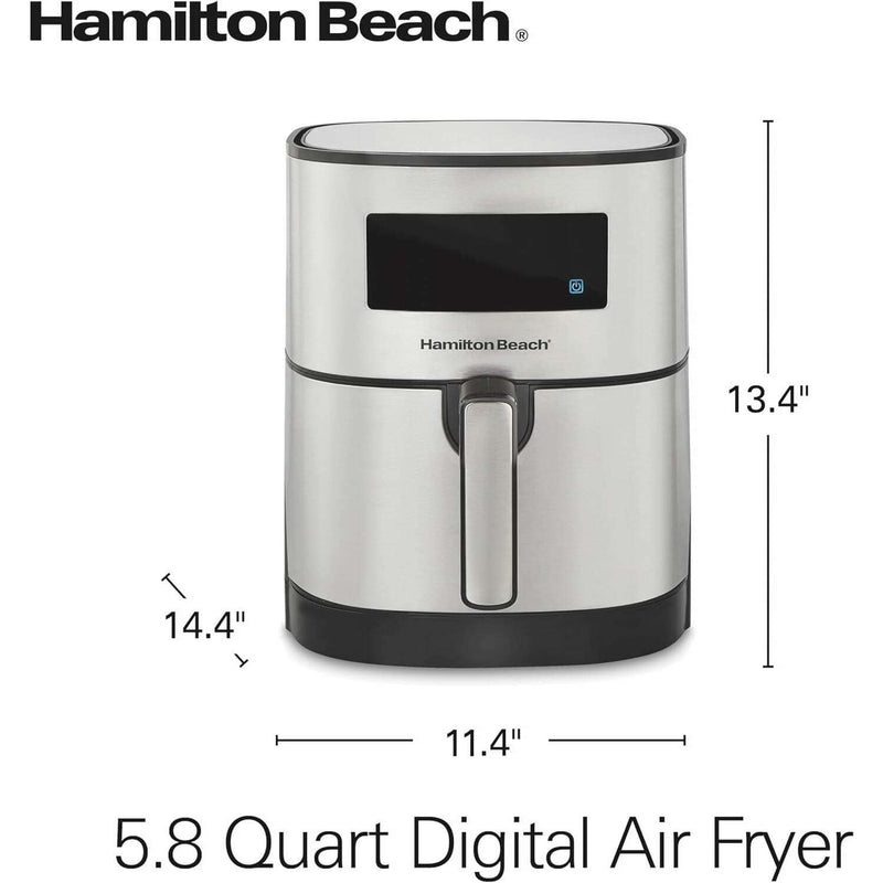 5.5 Liter Digital Air Fryer with Nonstick Basket Air Fryers 5.5 Liter Digital Air Fryer with Nonstick Basket 5.5 Liter Digital Air Fryer with Nonstick Basket Hamilton Beach