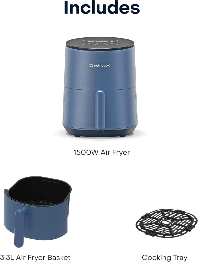 Air Fryer Mini 2 - 3.3L , Blue Air Fryers Air Fryer Mini 2 - 3.3L , Blue Air Fryer Mini 2 - 3.3L , Blue Nutricook