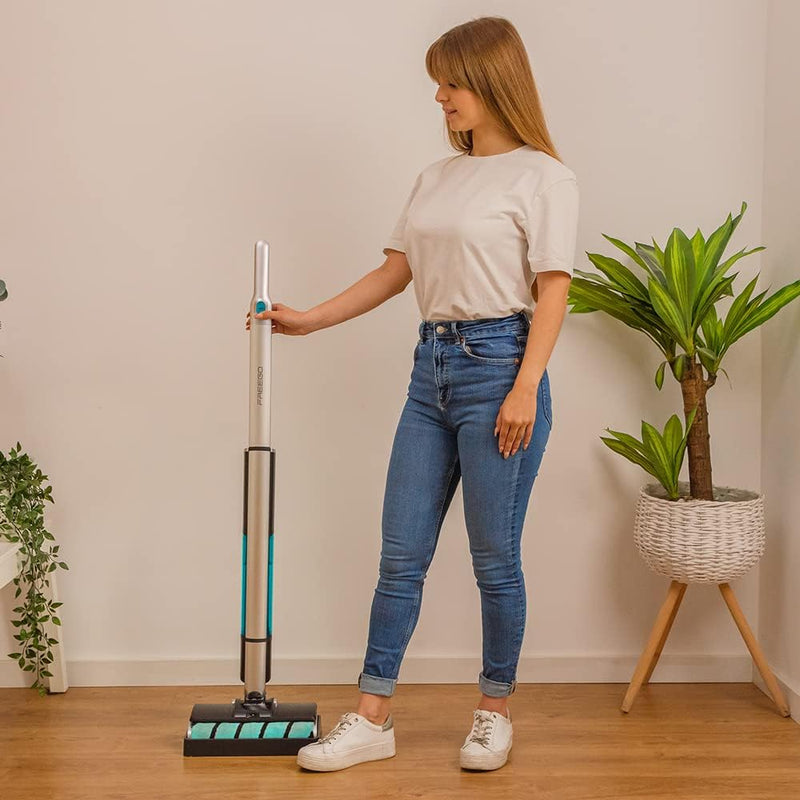 FreeGo Double Brush Mop w/Water Spray