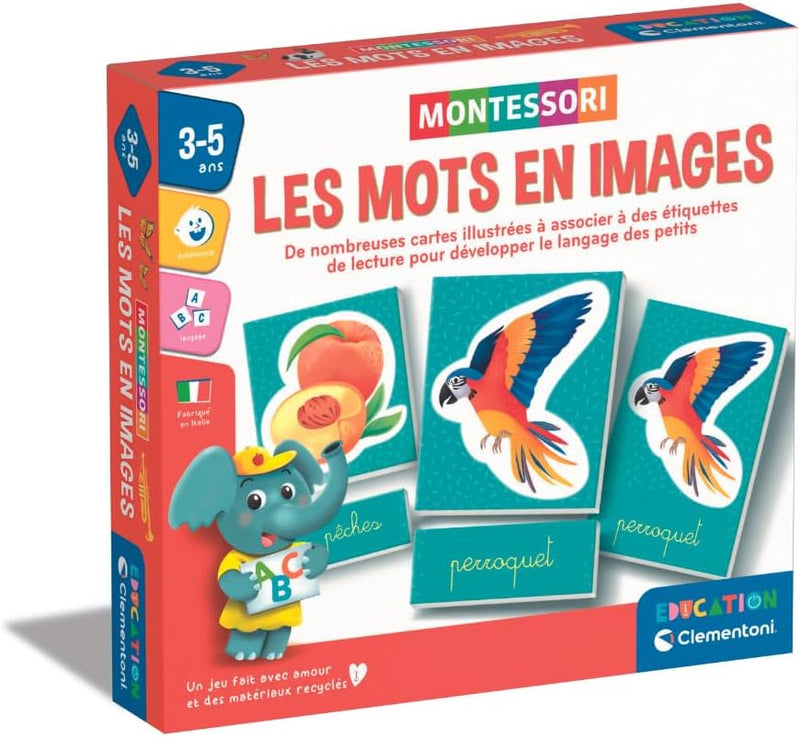 Words in Montessori Images | Includes 40 Cards, 20 Labels, 4 Sleeves - FR Fun Toys Words in Montessori Images | Includes 40 Cards, 20 Labels, 4 Sleeves - FR Words in Montessori Images | Includes 40 Cards, 20 Labels, 4 Sleeves - FR CLEMENTONI