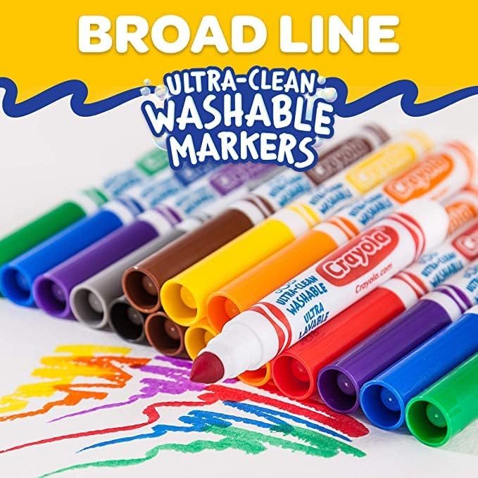 8 Ultra Clean Washable Markers, BROAD LINE Art & Crafts 8 Ultra Clean Washable Markers, BROAD LINE 8 Ultra Clean Washable Markers, BROAD LINE Crayola