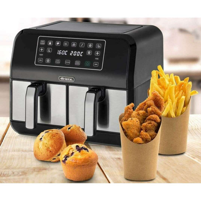 Dual Air Fryer 9L,2100W, Stainless Steel Air fryer Dual Air Fryer 9L,2100W, Stainless Steel Dual Air Fryer 9L,2100W, Stainless Steel Ariete