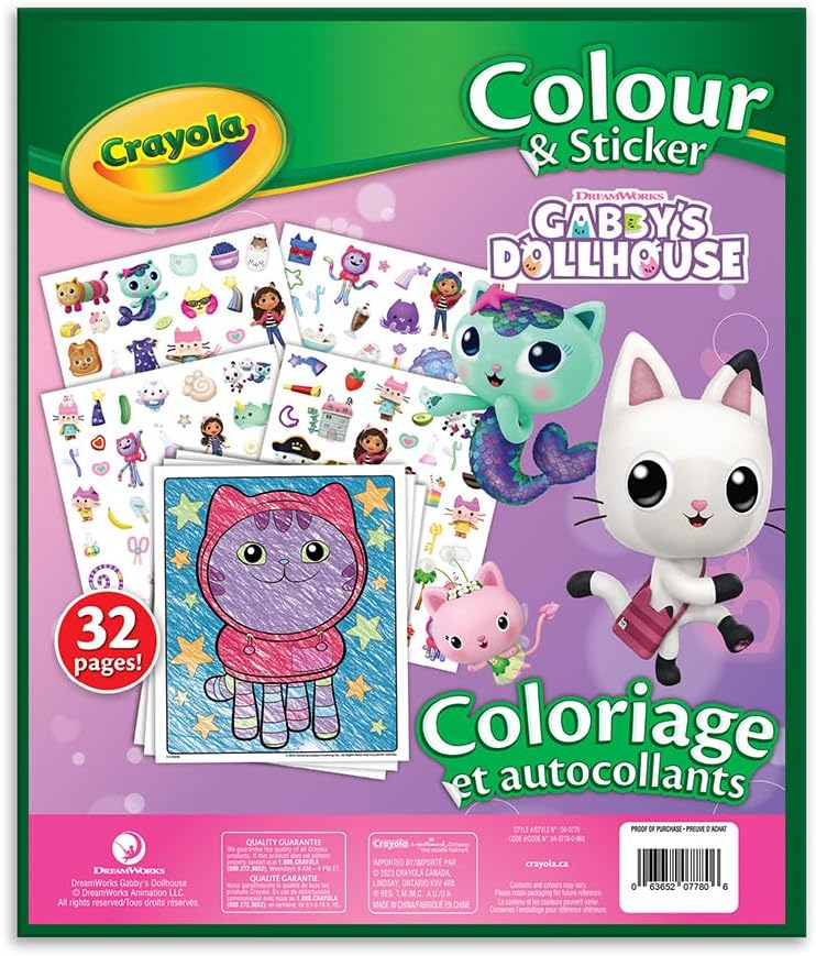 Colour & Sticker - Gabby's Dollhouse Art & Crafts Colour & Sticker - Gabby's Dollhouse Colour & Sticker - Gabby's Dollhouse Crayola