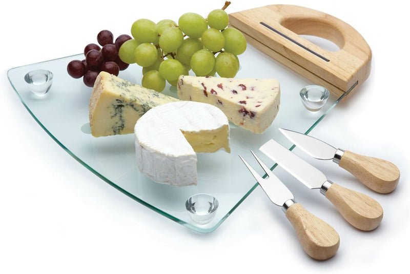 MasterClass Glass Cheese Serving Set Serving Platters MasterClass Glass Cheese Serving Set MasterClass Glass Cheese Serving Set KitchenCraft