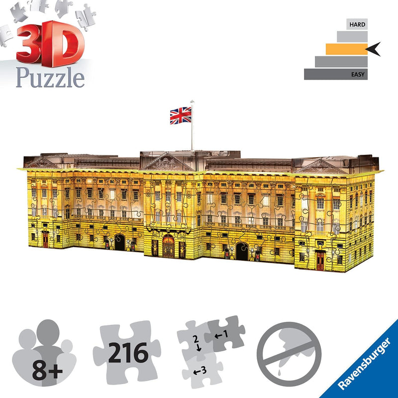 216 Pieces 3D Puzzle, Buckingham Palace Glows in the Dark puzzle Kids 216 Pieces 3D Puzzle, Buckingham Palace Glows in the Dark 216 Pieces 3D Puzzle, Buckingham Palace Glows in the Dark Ravensburger