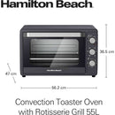 55L Convection Oven, Double Walled Glass Oven Dishes 55L Convection Oven, Double Walled Glass 55L Convection Oven, Double Walled Glass Hamilton Beach