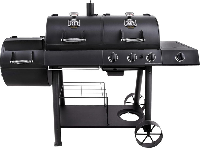 Oklahoma Joe's Longhorn Combo Charcoal/Gas Smoker & Grill Outdoor Barbque Oklahoma Joe's Longhorn Combo Charcoal/Gas Smoker & Grill Oklahoma Joe's Longhorn Combo Charcoal/Gas Smoker & Grill CharBroil