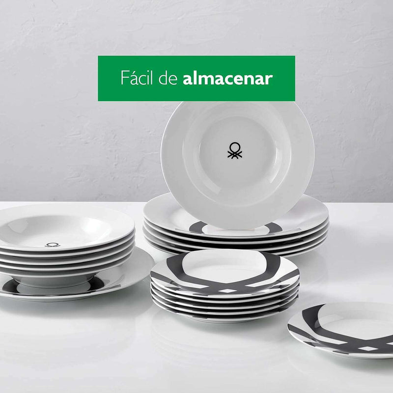 Black&White Collection, Set of 18 Pieces Dinner Set Dinner Set Black&White Collection, Set of 18 Pieces Dinner Set Black&White Collection, Set of 18 Pieces Dinner Set United Colors of Benetton